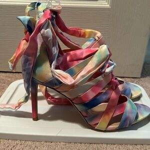 Gianni Multi color wrap sandals
